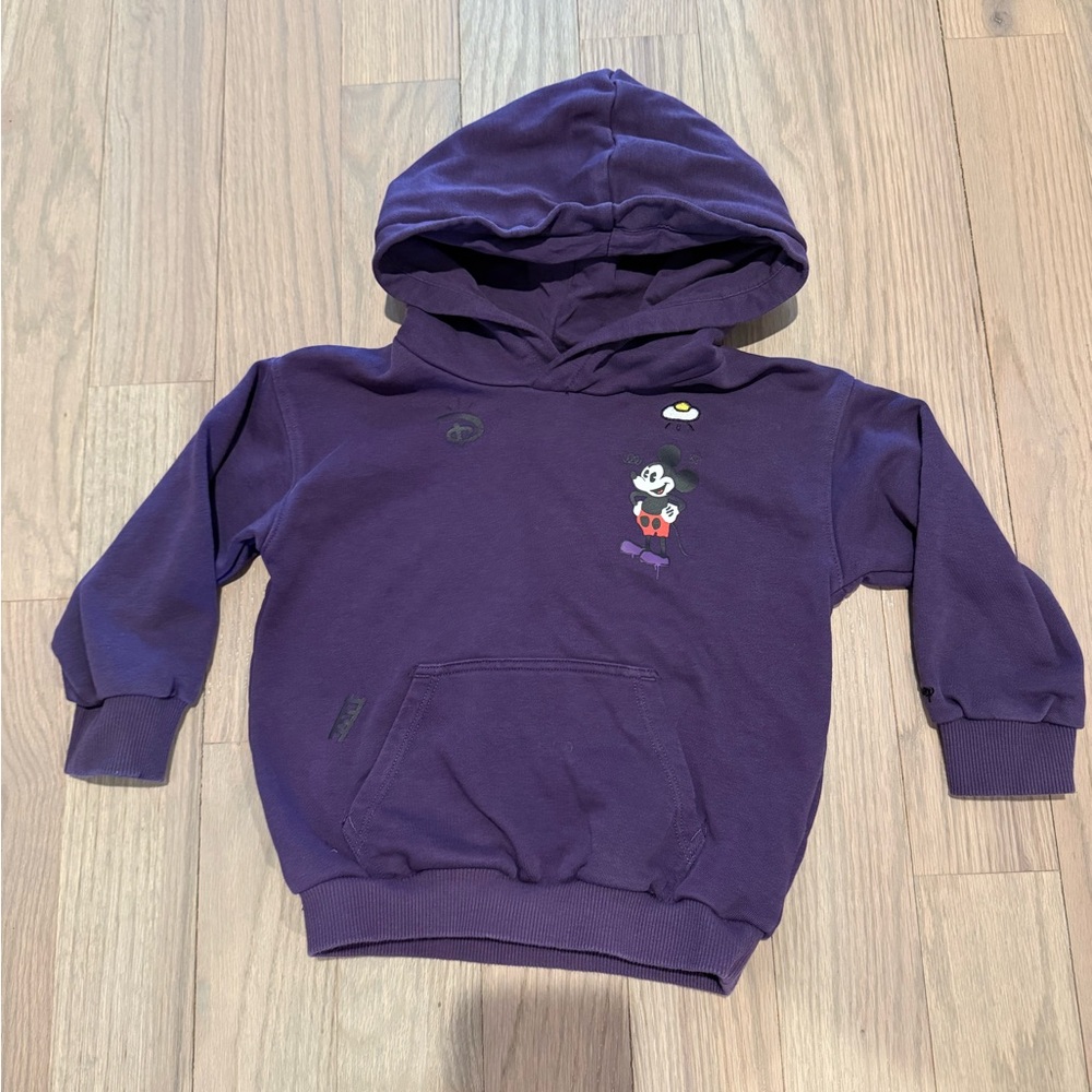 Boys Mickey Mouse hooded sweatshirt 3-4T purple